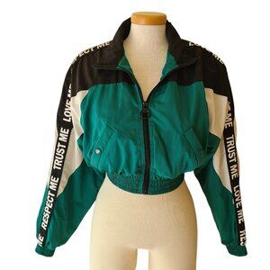 Bershka Respect/Love/Trust Cropped Jacket